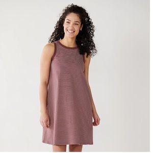⚡️5 for $25 item! Women's Highneck Swing Dress - brown stripe